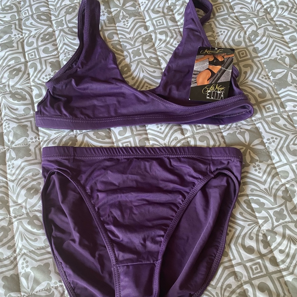 NWT Silk Magic by Elita microfibre Crossover bra and matching panty - 36